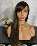 Natural dark brown long straight fashion wig by Shiny Way Wigs Perth 