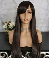 Natural off black long straight fashion wig by Shiny Way Wigs Adelaide
