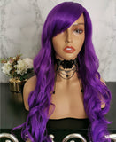 Dark purple long curly costume wig by Shiny Way Wigs Melbourne VIC