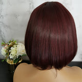 Natural wine red side fringe bob wig by Shiny Way Wigs Gold Coast QLD