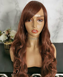 Natural ruby red long curly costume wig by Shiny Way Wigs Sydney NSW