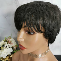 Natural black short curly wig by Shiny Way Wigs Sydney NSW