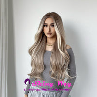Best selling ash blonde long curly wig Shiny Way Wigs Melbourne VIC
