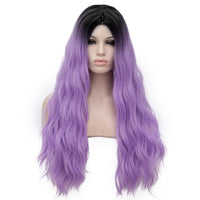Dark roots purple long curly costume wig by Shiny Way Wigs Perth WA