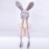 Silver plait cosplay wig with ears only at Shiny Way Wigs Brisbane QLD