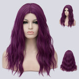 Dark purple long curly wig middle part at Shiny Way Wigs Brisbane QLD