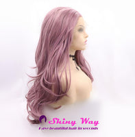 Natural Light Purple Long Wavy Lace Front Wig