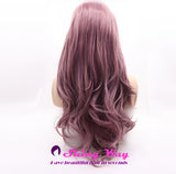 Natural Light Purple Long Wavy Lace Front Wig