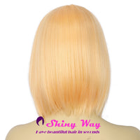 Light Orange Short Bob Lace Front Wig - Shiny Way Wigs Gold Coast QLD
