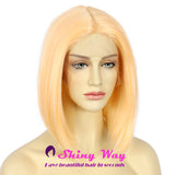 Light Orange Short Bob Lace Front Wig - Shiny Way Wigs Gold Coast QLD