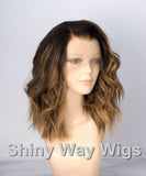 Omber Color Body Wavy Brazilian Virgin Human Hair Lace Wig - Shiny Way Wigs Melbourne VIC