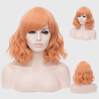Natural orange medium length curly wig by Shiny Way Wigs Sydney NSW